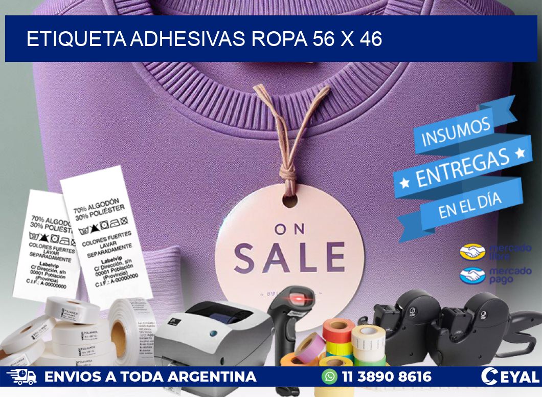 ETIQUETA ADHESIVAS ROPA 56 x 46