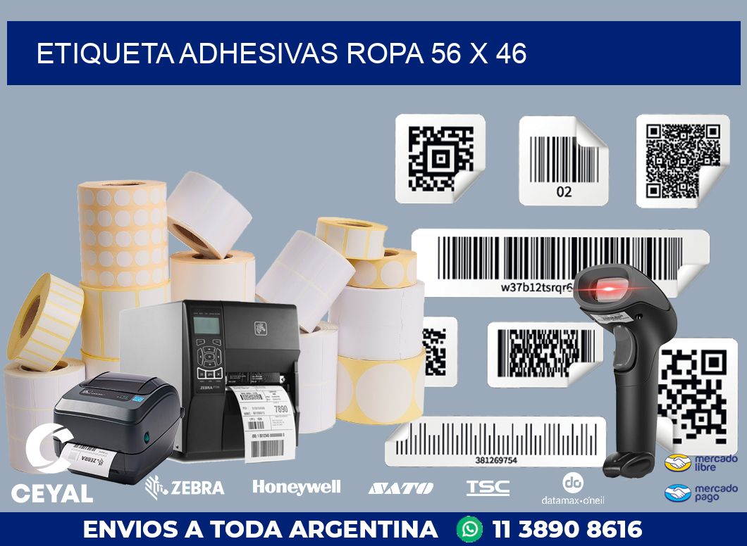 ETIQUETA ADHESIVAS ROPA 56 x 46