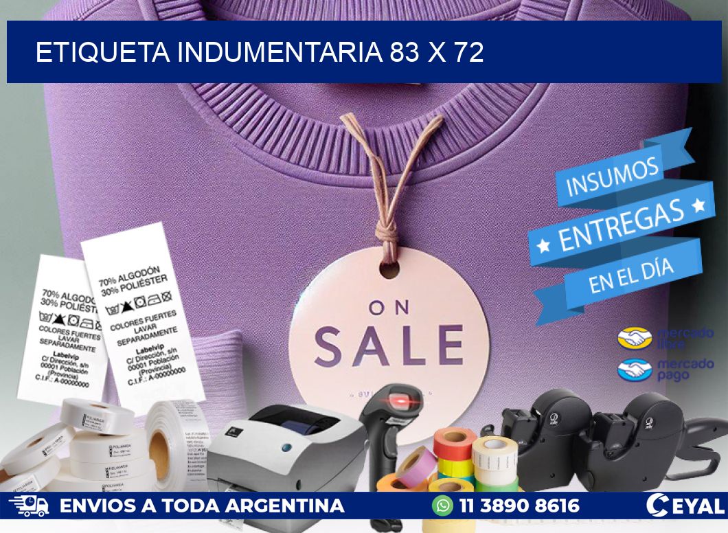 ETIQUETA INDUMENTARIA 83 x 72
