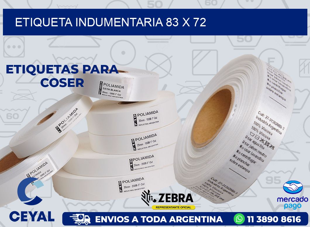 ETIQUETA INDUMENTARIA 83 x 72