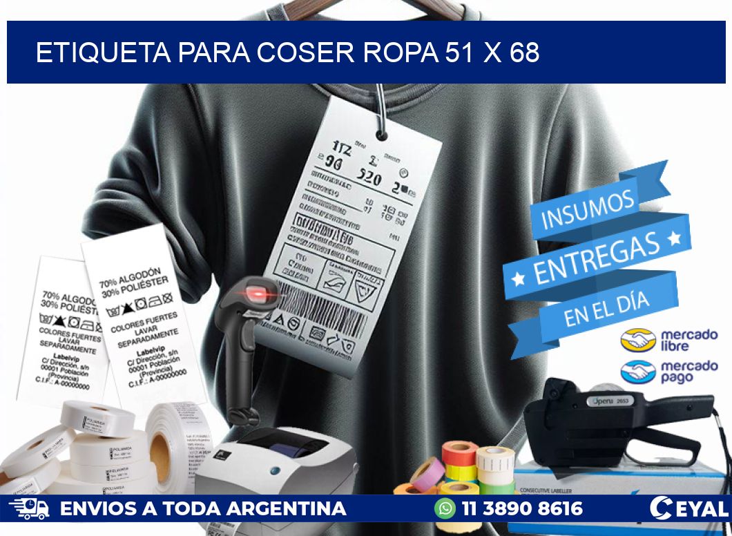 ETIQUETA PARA COSER ROPA 51 x 68