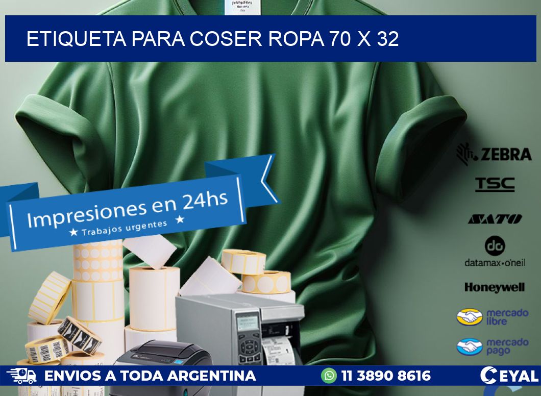 ETIQUETA PARA COSER ROPA 70 x 32