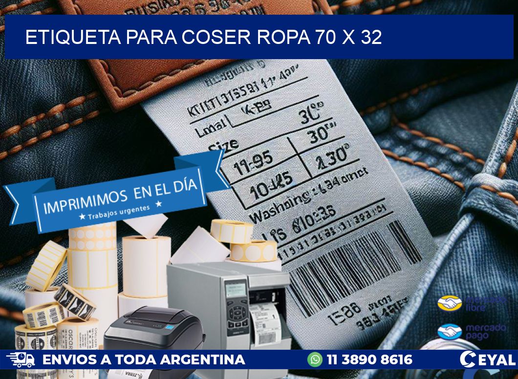 ETIQUETA PARA COSER ROPA 70 x 32