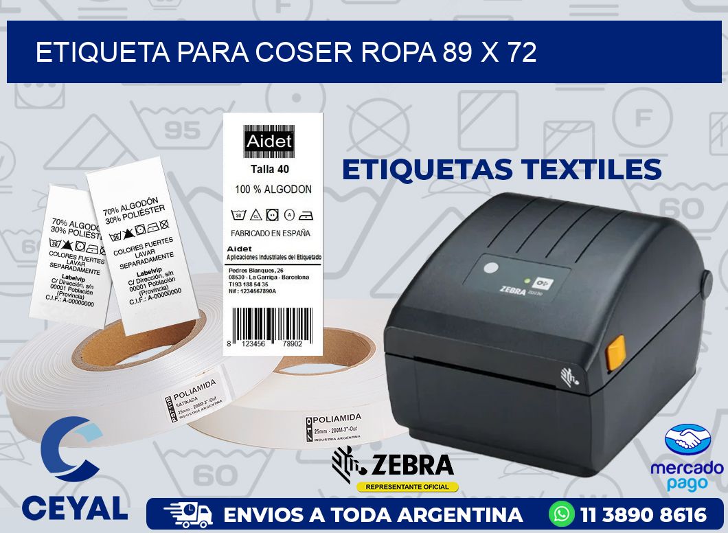 ETIQUETA PARA COSER ROPA 89 x 72