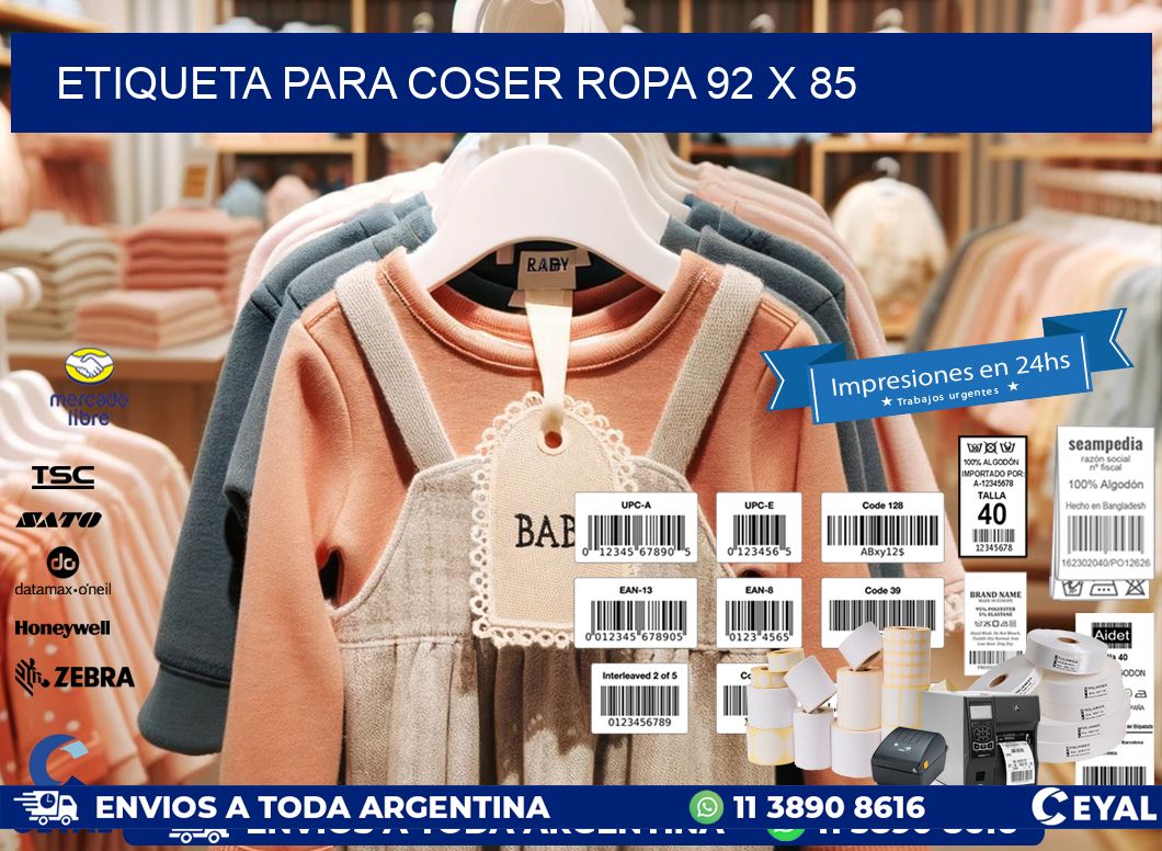 ETIQUETA PARA COSER ROPA 92 x 85