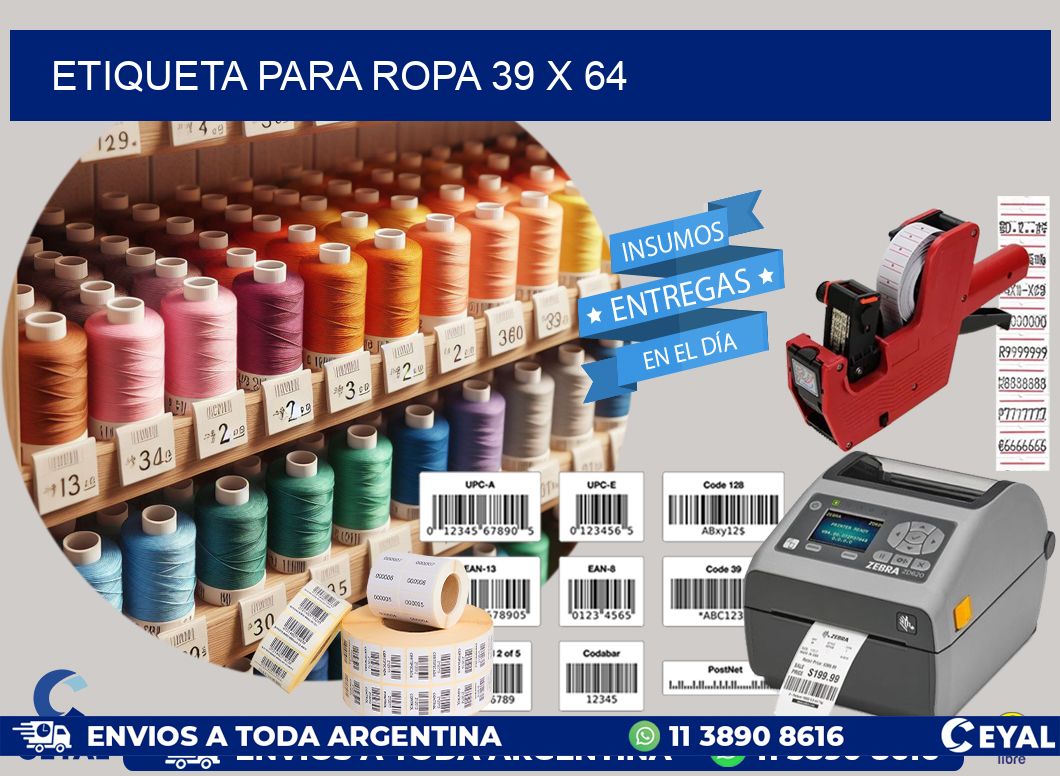 ETIQUETA PARA ROPA 39 x 64