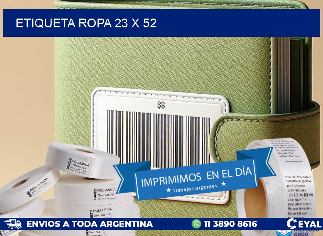 ETIQUETA ROPA 23 x 52