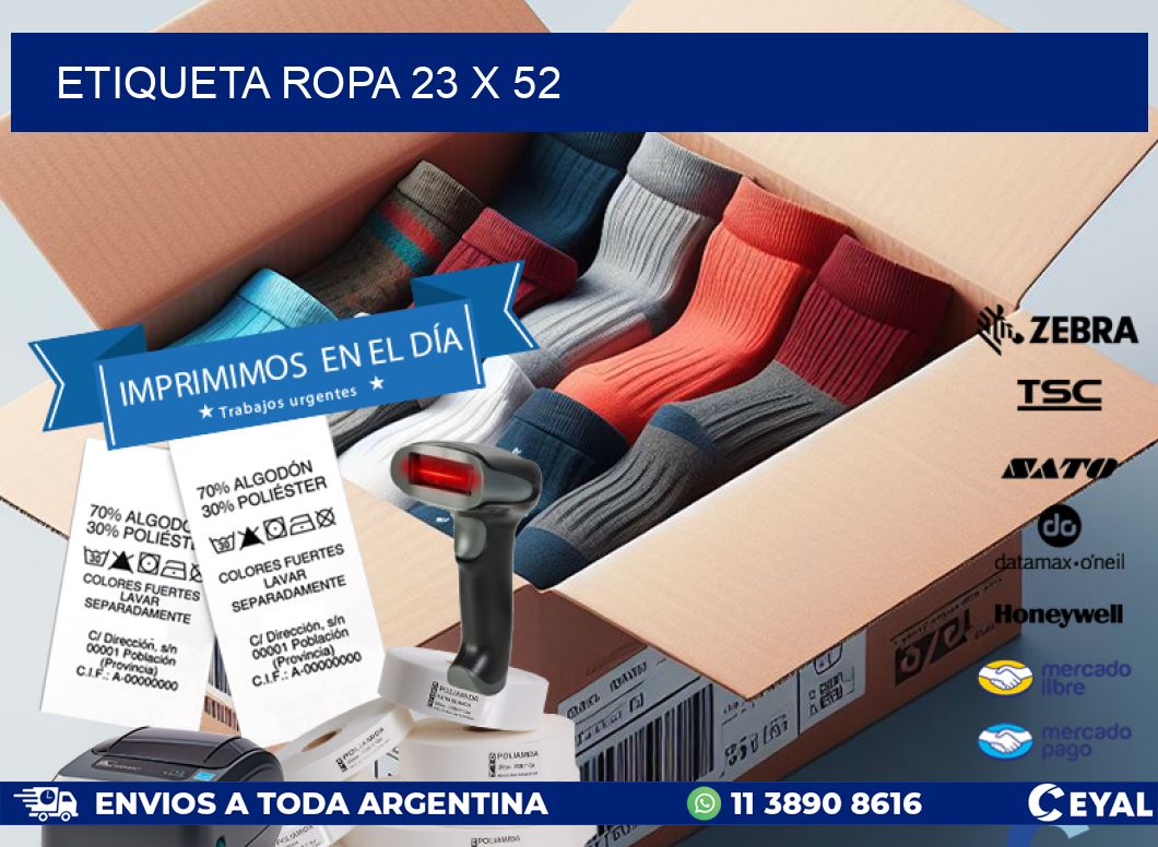 ETIQUETA ROPA 23 x 52