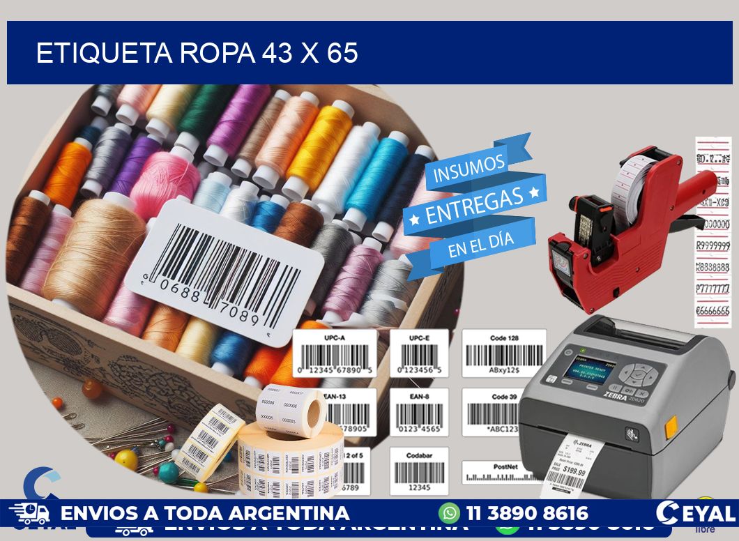 ETIQUETA ROPA 43 x 65
