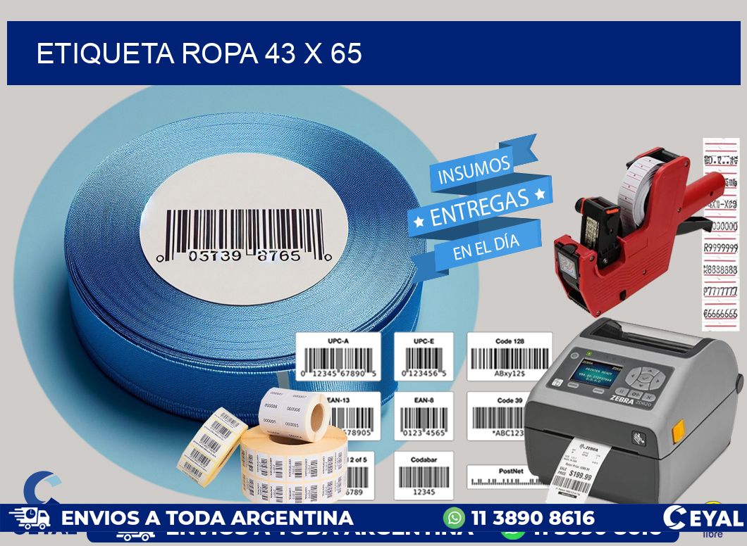 ETIQUETA ROPA 43 x 65