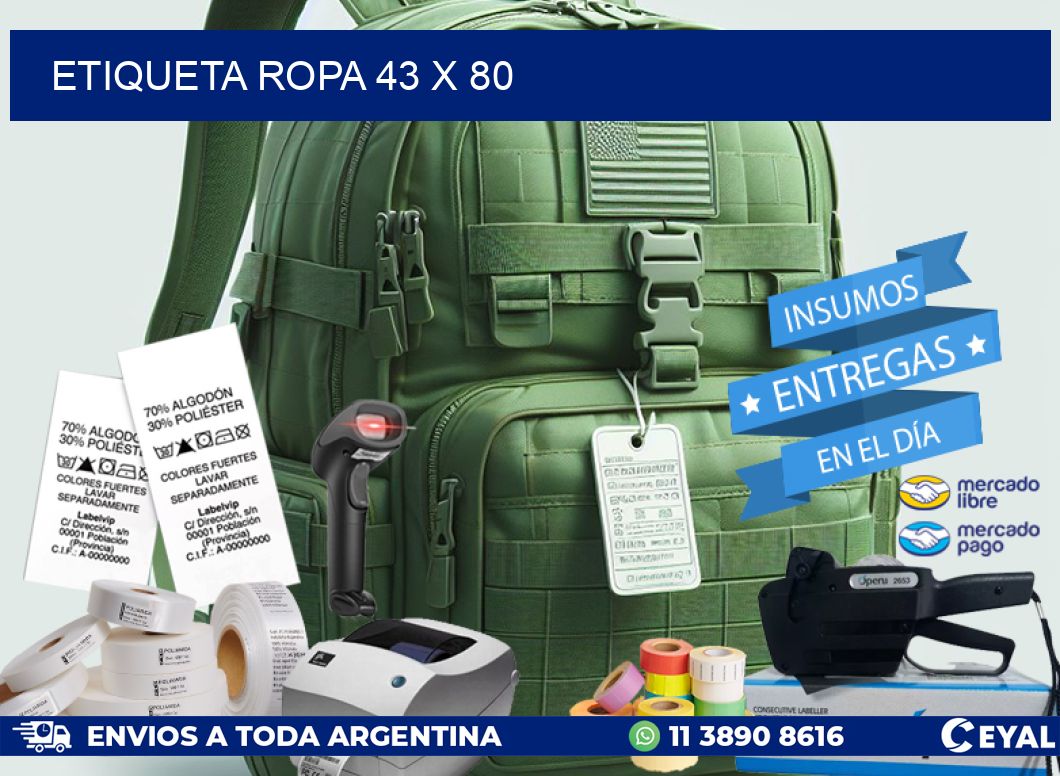 ETIQUETA ROPA 43 x 80