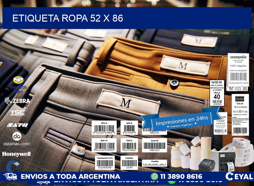ETIQUETA ROPA 52 x 86