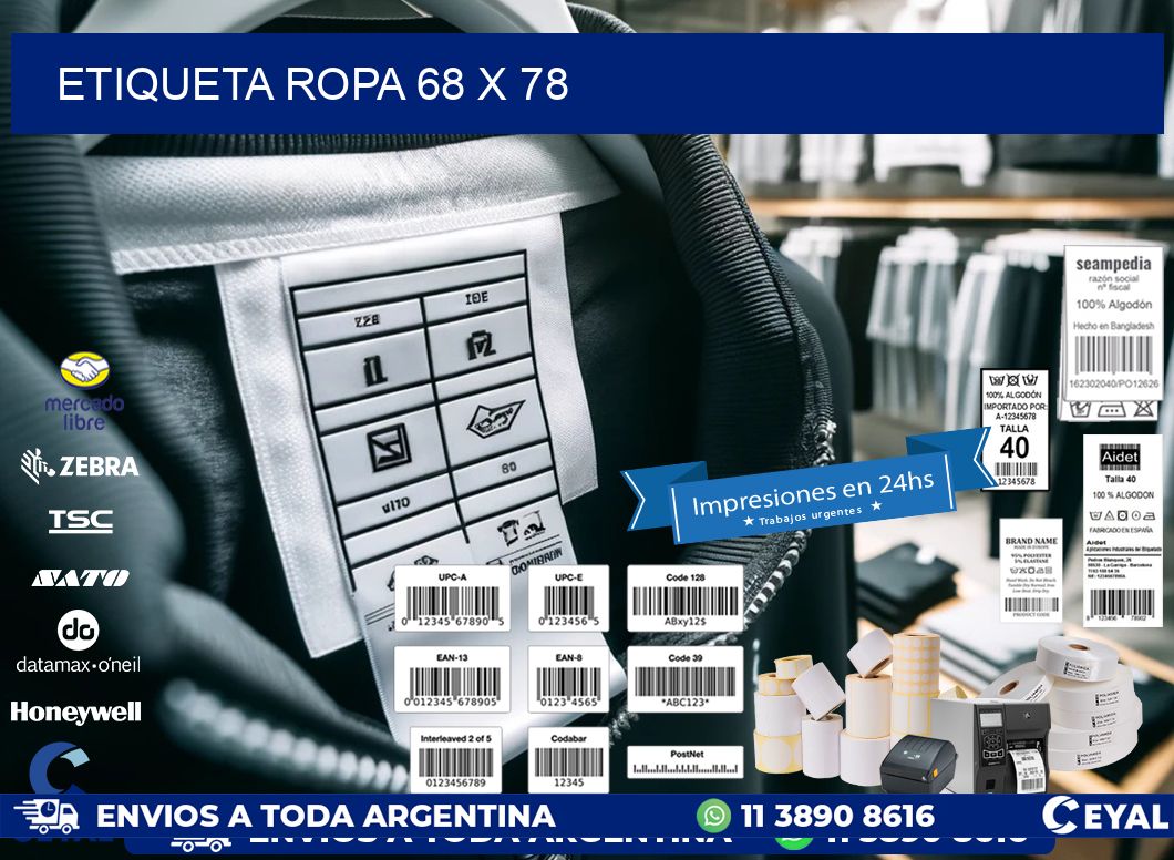 ETIQUETA ROPA 68 x 78