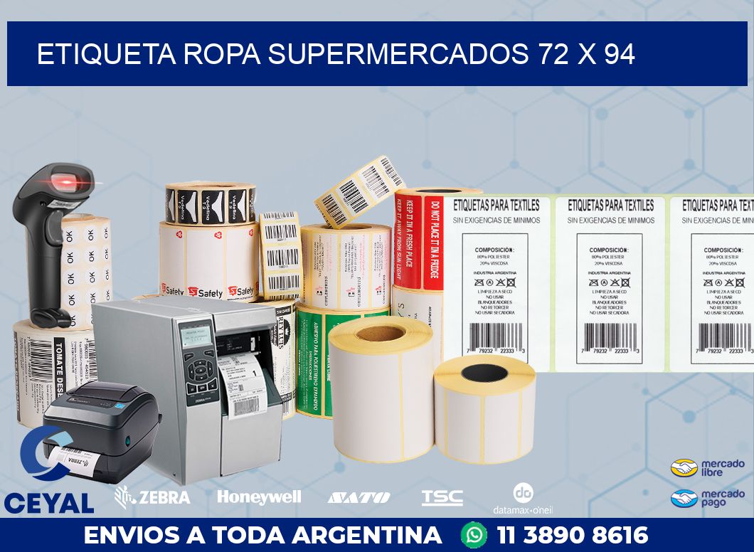 ETIQUETA ROPA SUPERMERCADOS 72 x 94