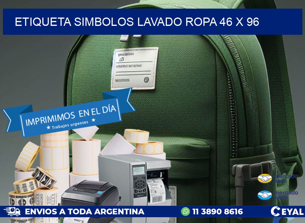 ETIQUETA SIMBOLOS LAVADO ROPA 46 x 96