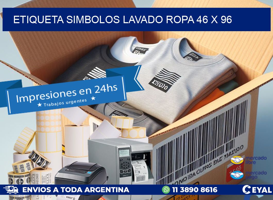 ETIQUETA SIMBOLOS LAVADO ROPA 46 x 96