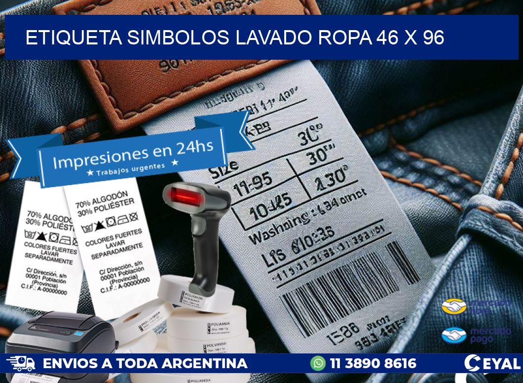 ETIQUETA SIMBOLOS LAVADO ROPA 46 x 96