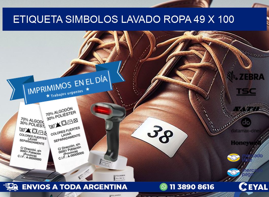 ETIQUETA SIMBOLOS LAVADO ROPA 49 x 100