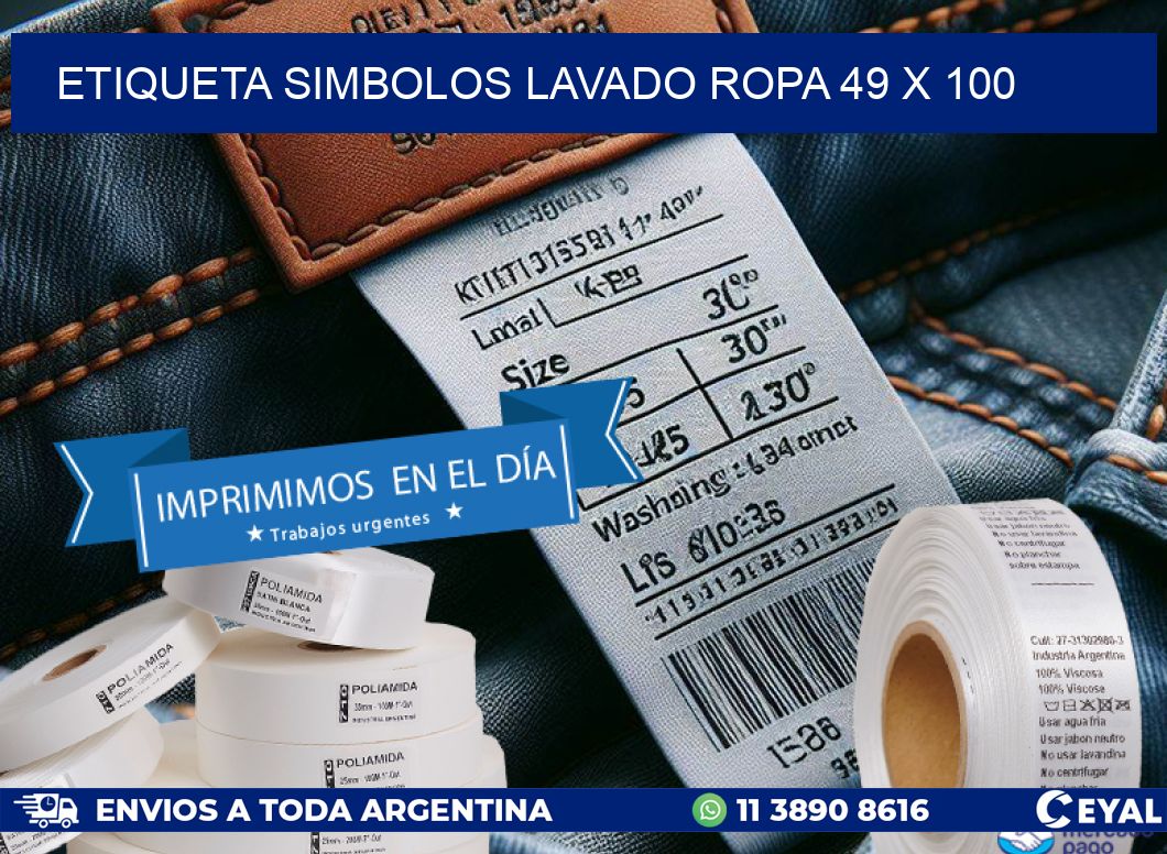 ETIQUETA SIMBOLOS LAVADO ROPA 49 x 100