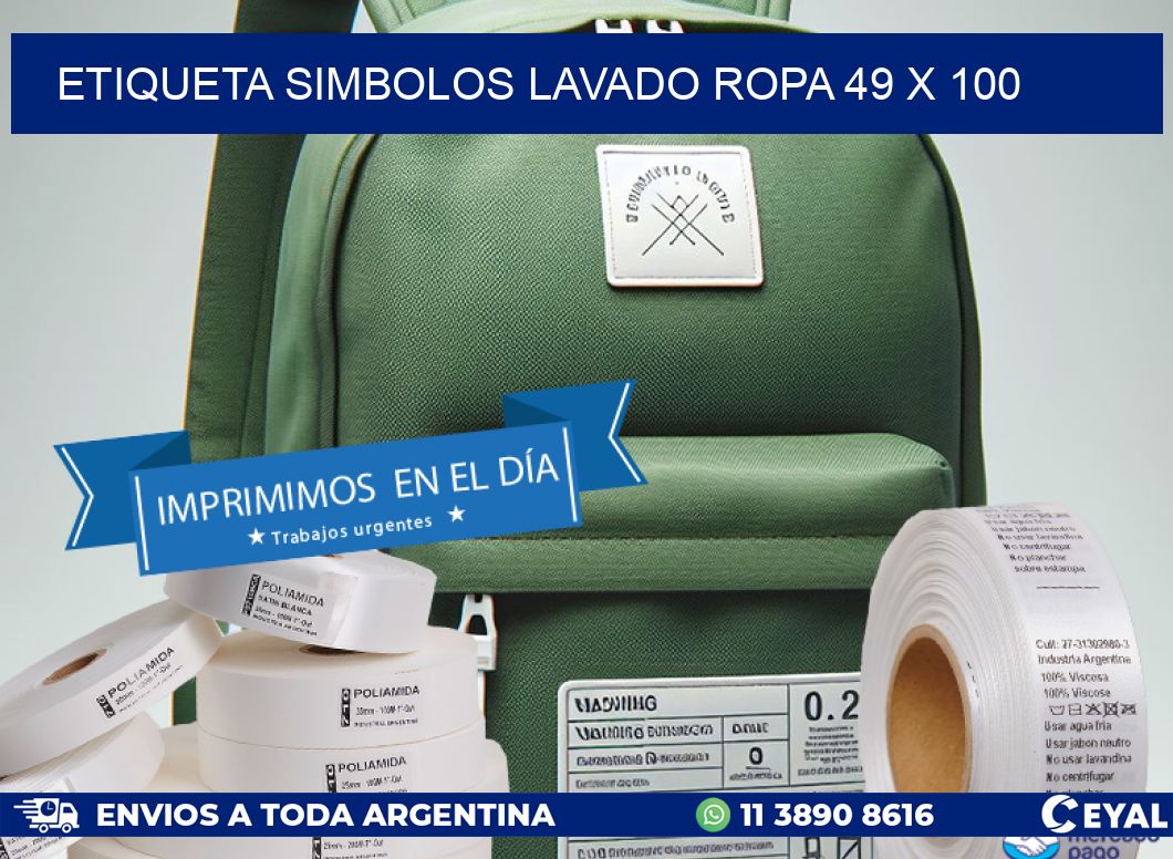 ETIQUETA SIMBOLOS LAVADO ROPA 49 x 100