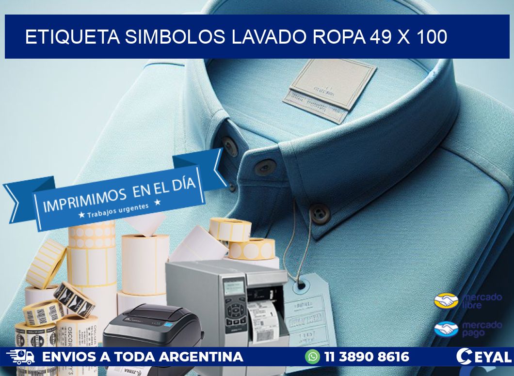 ETIQUETA SIMBOLOS LAVADO ROPA 49 x 100