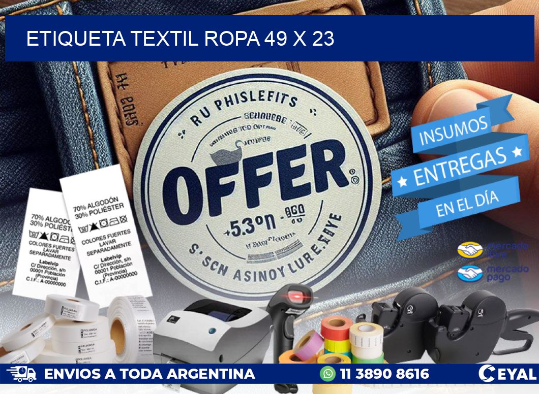 ETIQUETA TEXTIL ROPA 49 x 23