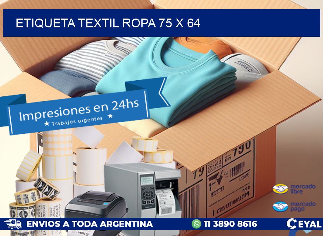 ETIQUETA TEXTIL ROPA 75 x 64