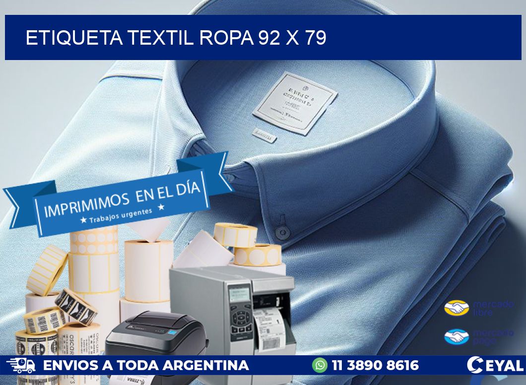 ETIQUETA TEXTIL ROPA 92 x 79