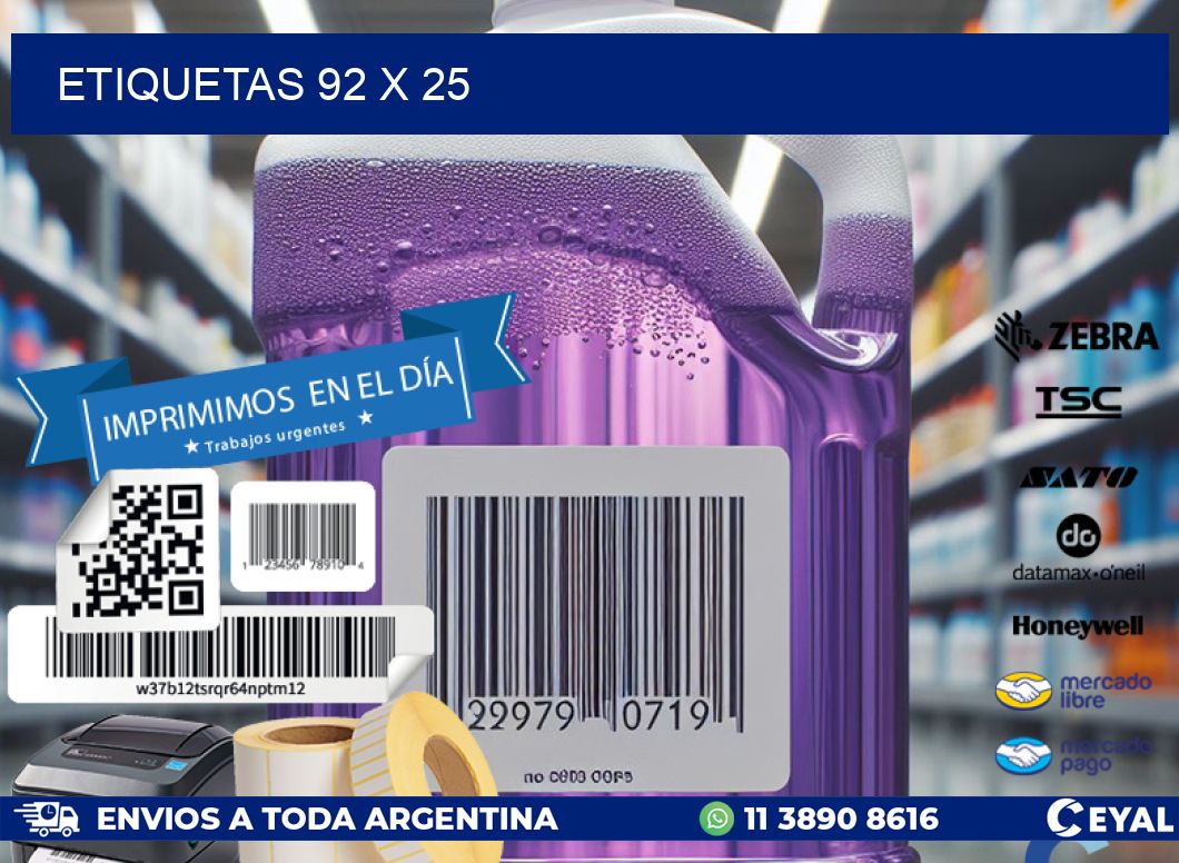 ETIQUETAS 92 x 25