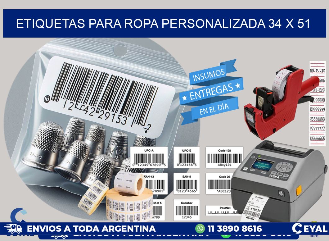 ETIQUETAS PARA ROPA PERSONALIZADA 34 x 51