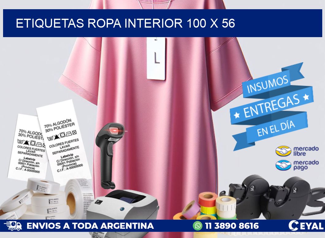 ETIQUETAS ROPA INTERIOR 100 x 56