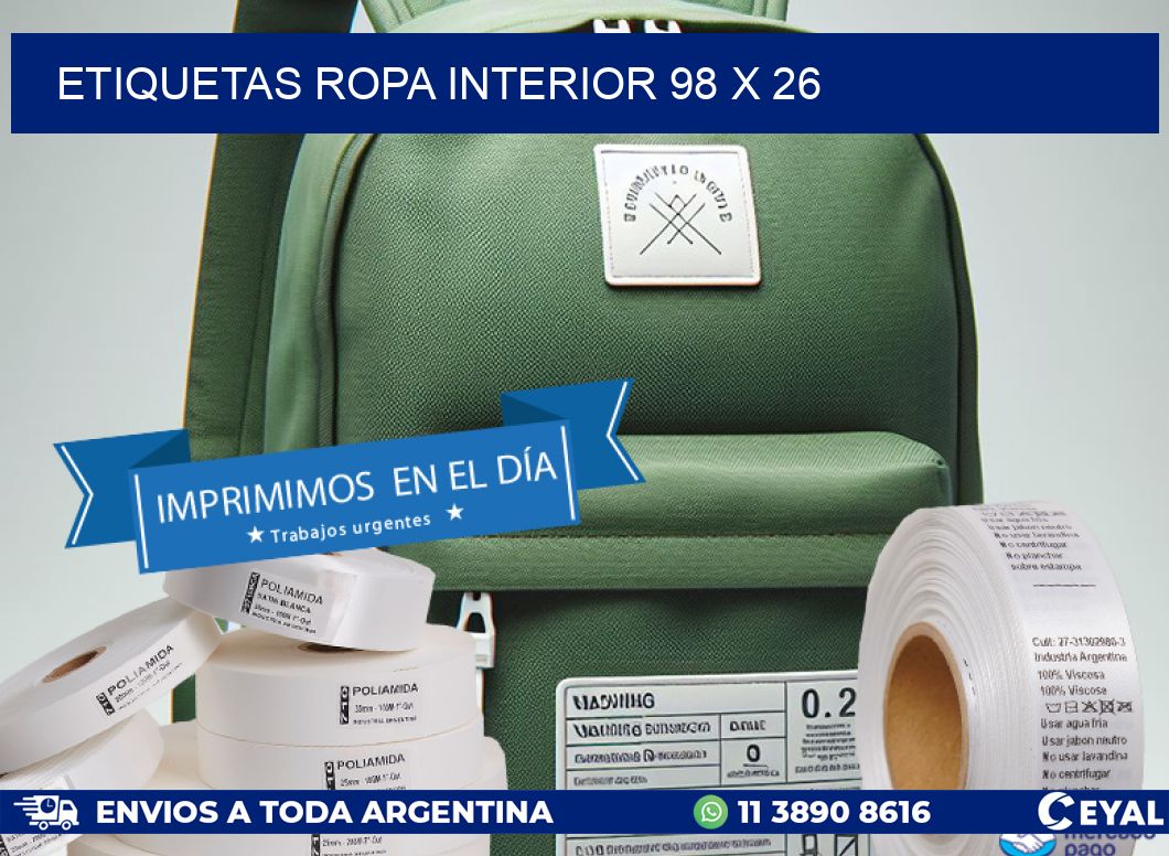 ETIQUETAS ROPA INTERIOR 98 x 26
