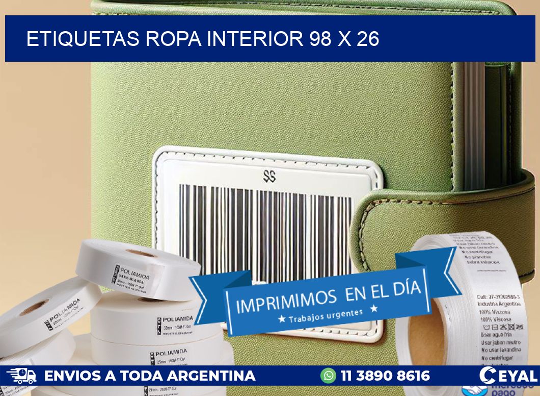 ETIQUETAS ROPA INTERIOR 98 x 26