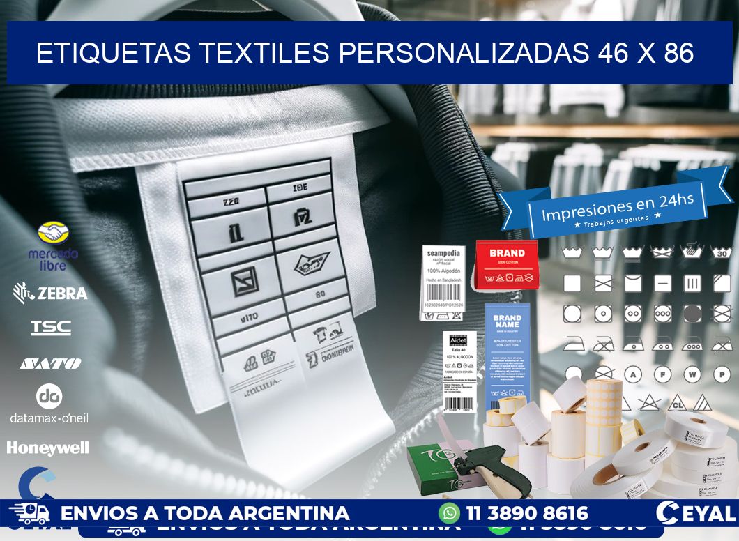 ETIQUETAS TEXTILES PERSONALIZADAS 46 x 86