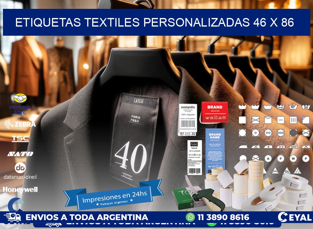 ETIQUETAS TEXTILES PERSONALIZADAS 46 x 86