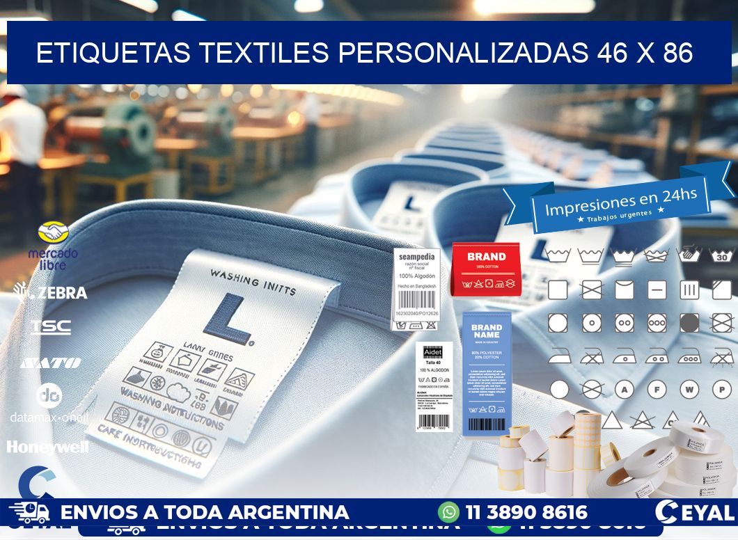 ETIQUETAS TEXTILES PERSONALIZADAS 46 x 86