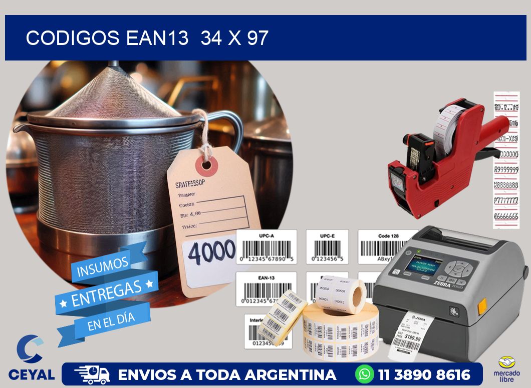CODIGOS EAN13  34 x 97