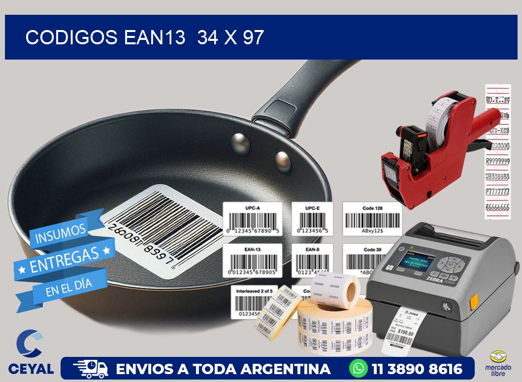 CODIGOS EAN13  34 x 97