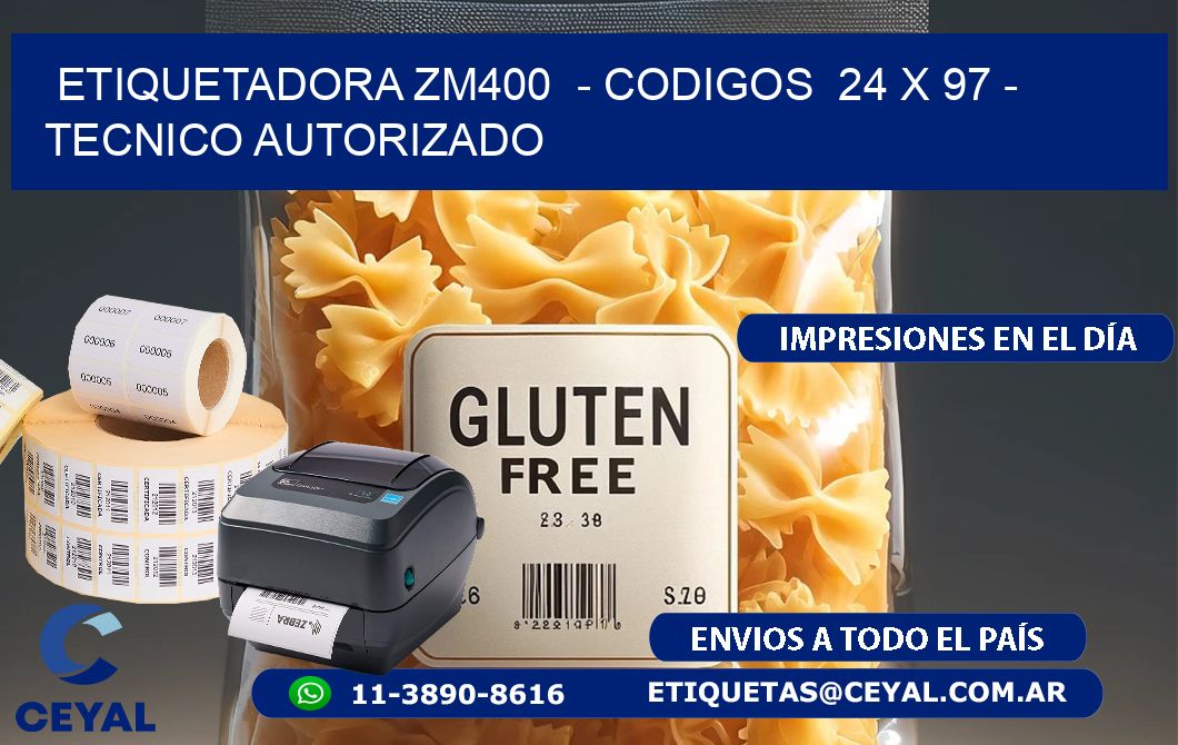 ETIQUETADORA ZM400 - CODIGOS 24 x 97 - TECNICO AUTORIZADO