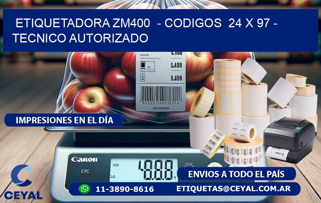 ETIQUETADORA ZM400  – CODIGOS  24 x 97 – TECNICO AUTORIZADO