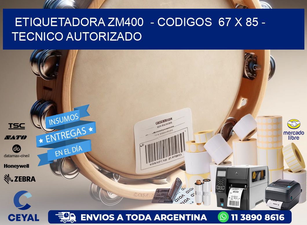 ETIQUETADORA ZM400 - CODIGOS 67 x 85 - TECNICO AUTORIZADO