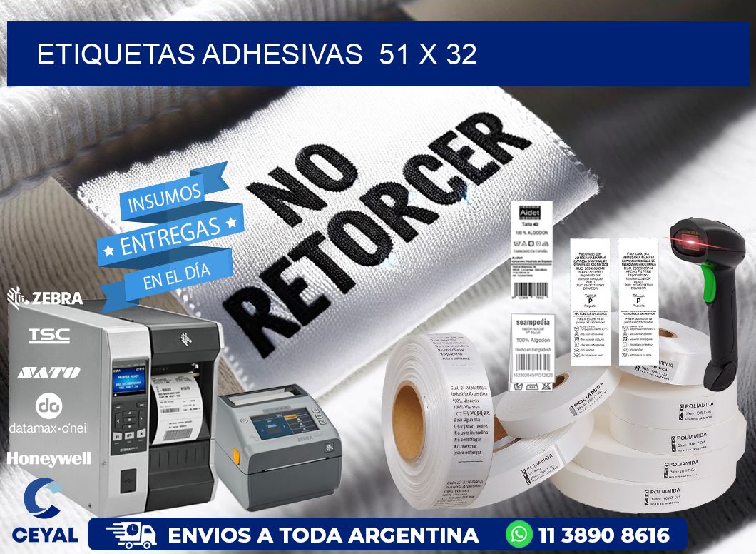ETIQUETAS ADHESIVAS 51 x 32