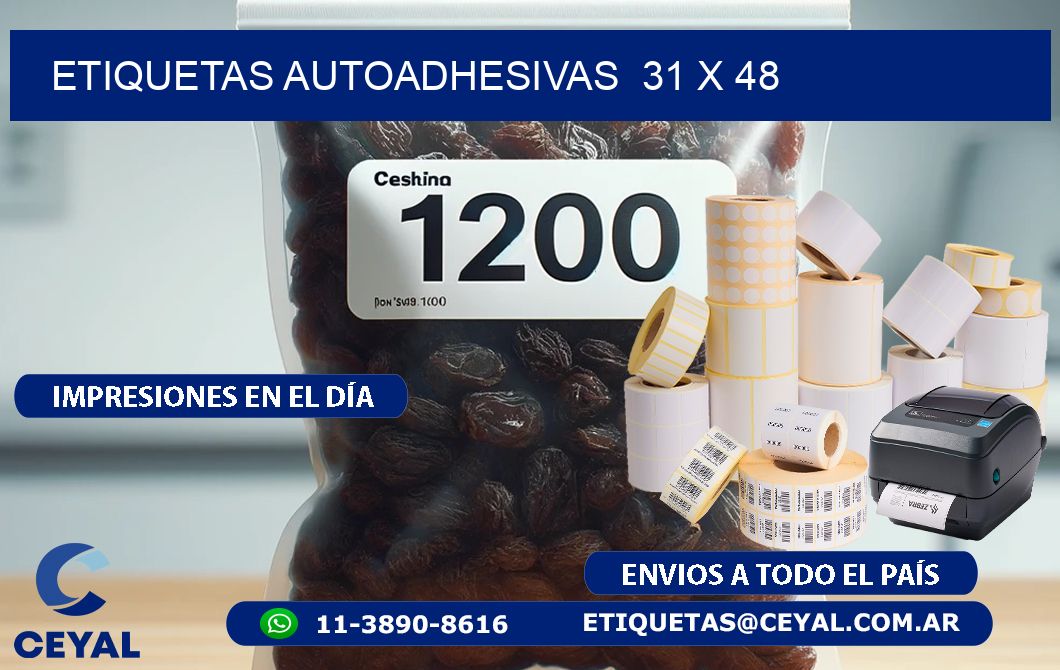 ETIQUETAS AUTOADHESIVAS 31 x 48