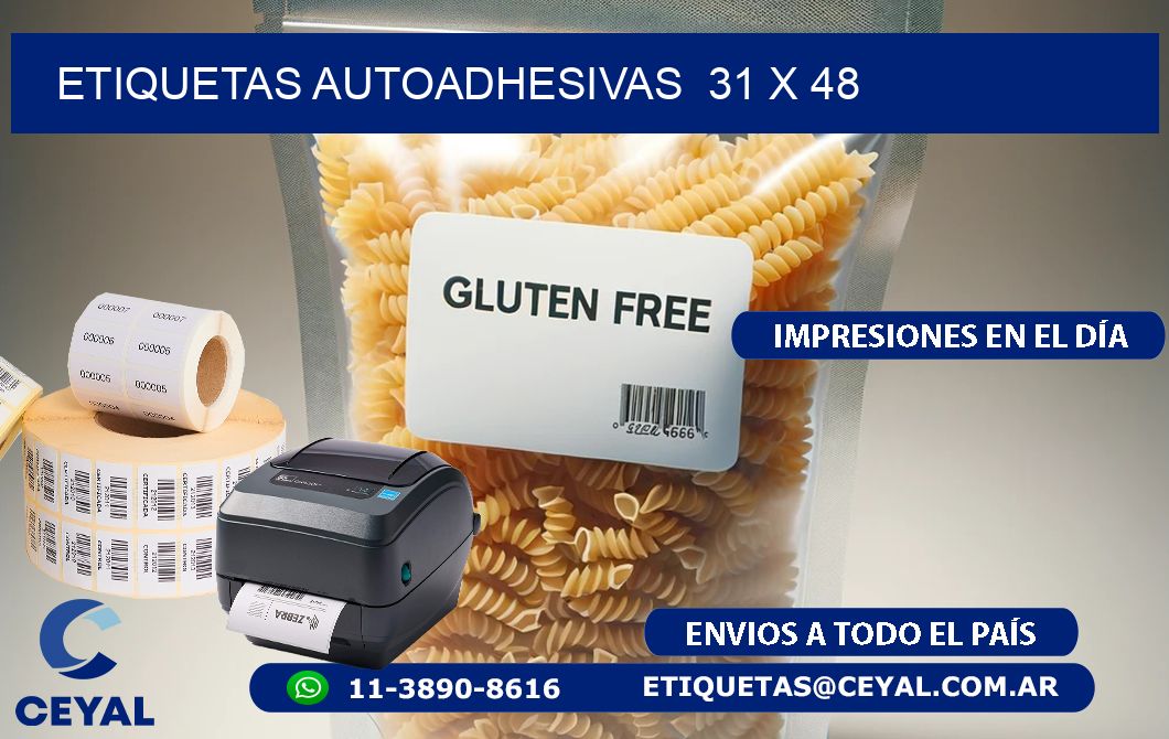 ETIQUETAS AUTOADHESIVAS 31 x 48