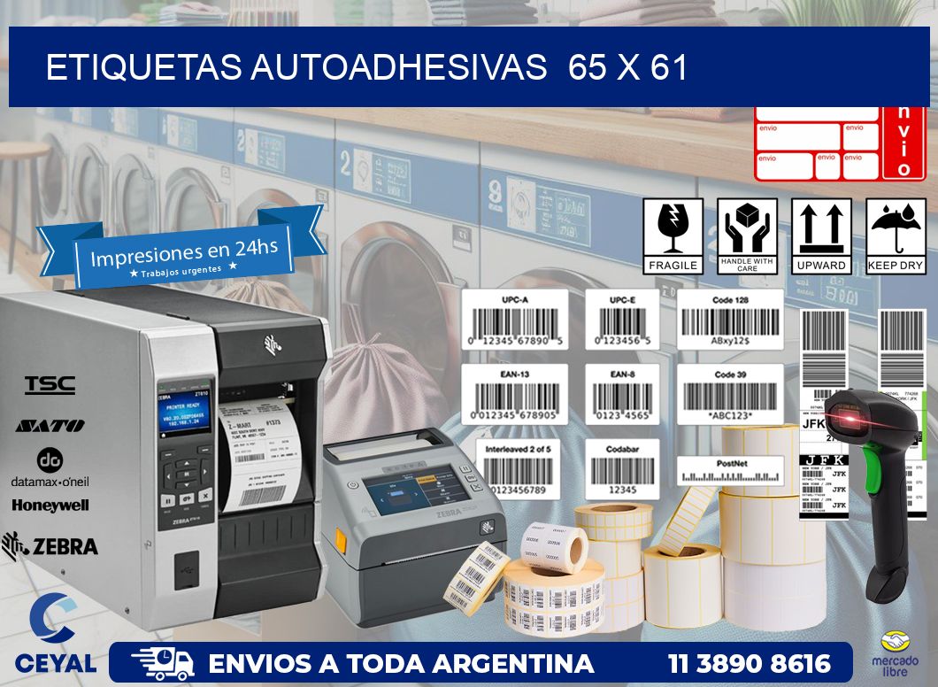 ETIQUETAS AUTOADHESIVAS 65 x 61