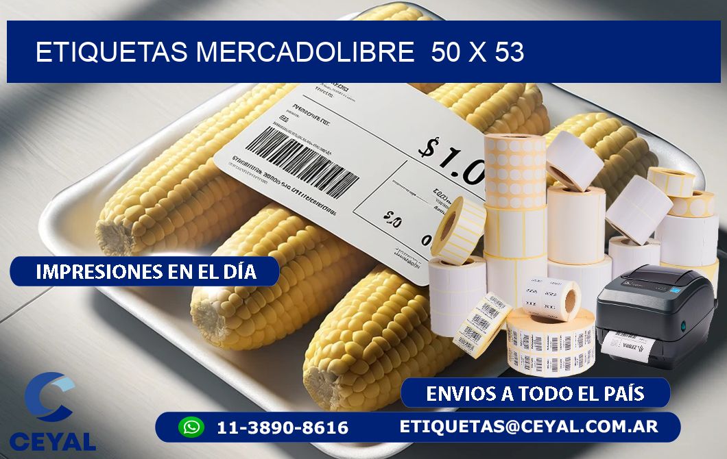 ETIQUETAS MERCADOLIBRE 50 x 53