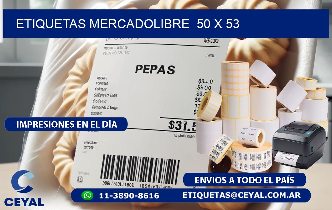 ETIQUETAS MERCADOLIBRE  50 x 53