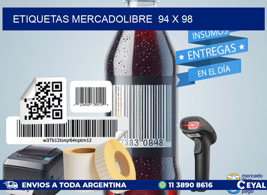 ETIQUETAS MERCADOLIBRE  94 x 98