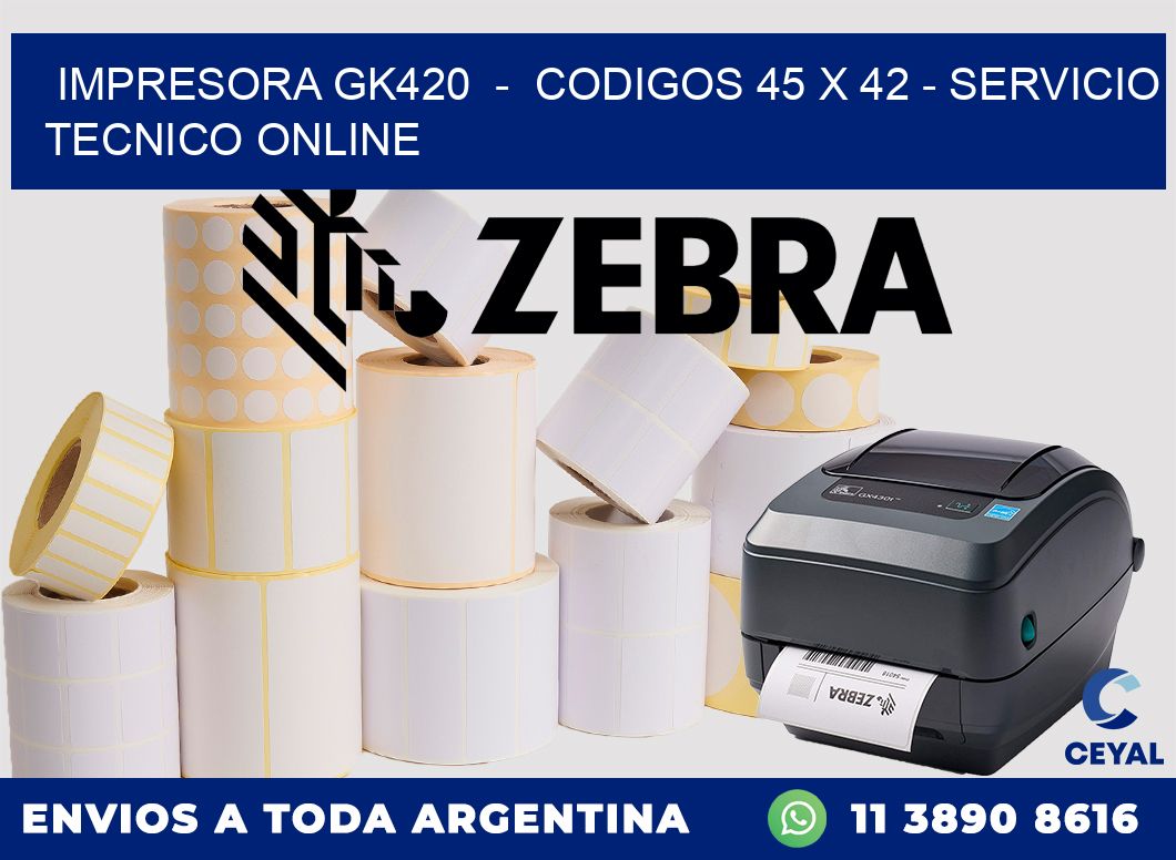 IMPRESORA GK420 - CODIGOS 45 x 42 - SERVICIO TECNICO ONLINE