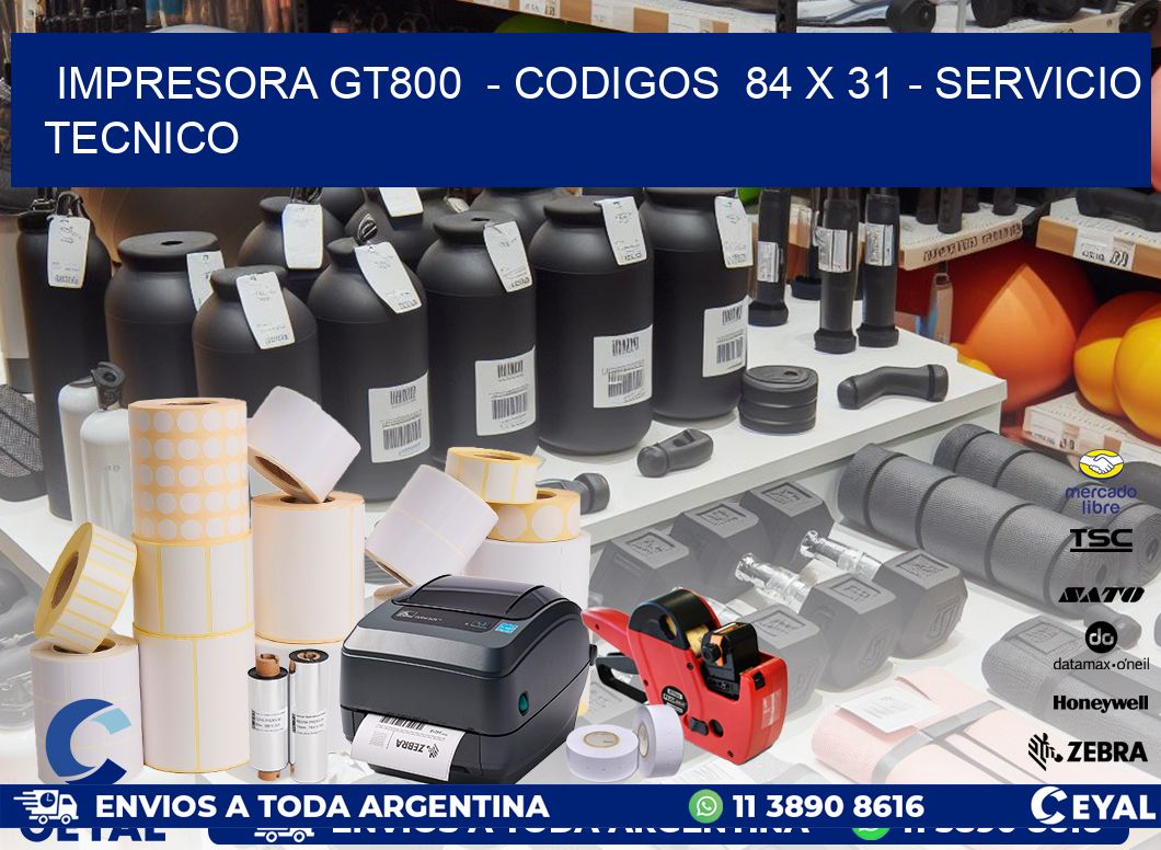 IMPRESORA GT800 - CODIGOS 84 x 31 - SERVICIO TECNICO